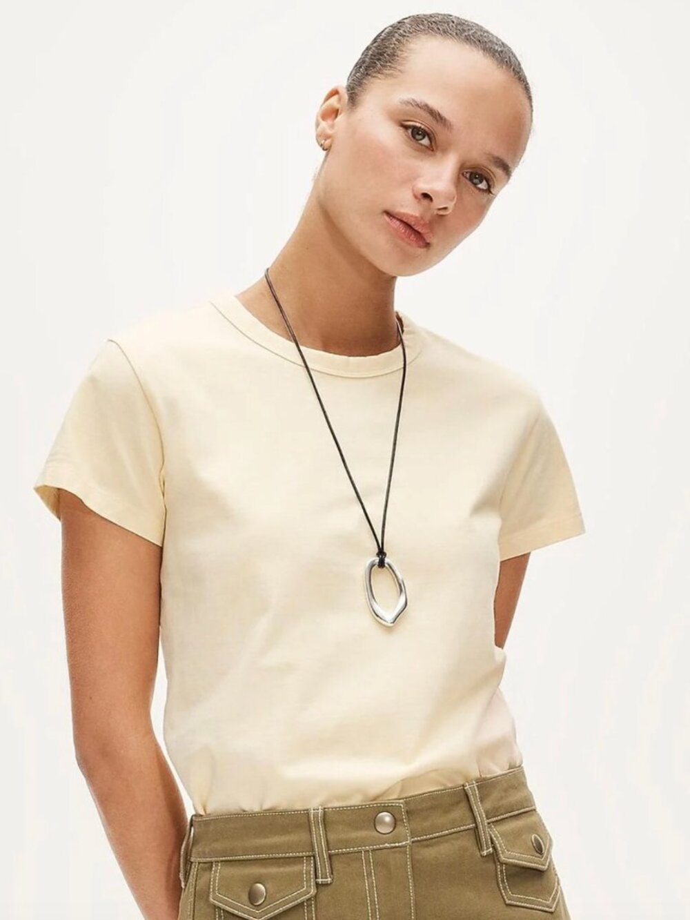 J. Crew Short-Sleeve Boyfriend jersey Crew Neck classic-fit T-shirt Yellow